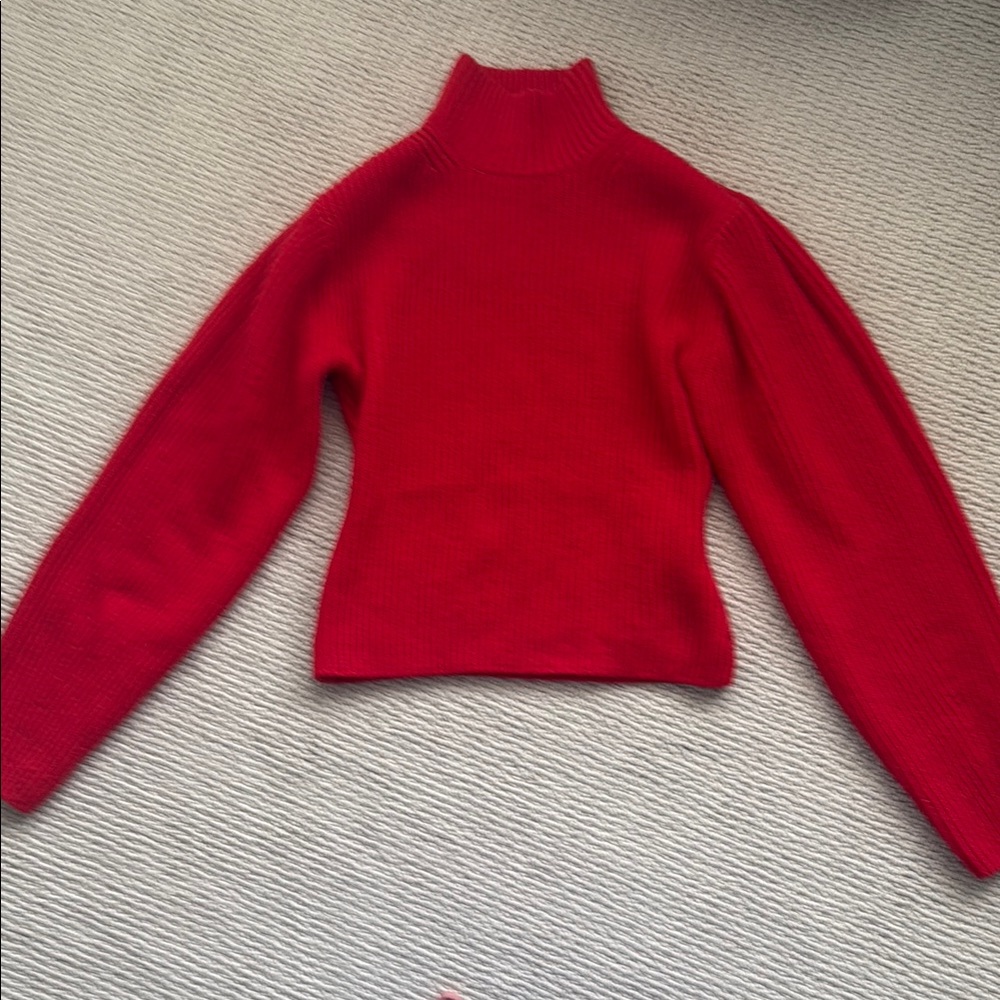 Women's Red Turtleneck Sweater